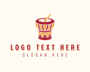 Percussion - African Djembe Drum logo design