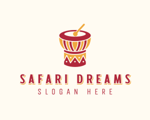 African Djembe Drum logo design