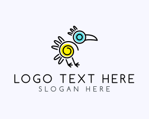 Indigenous - Minimalist Aztec Bird logo design