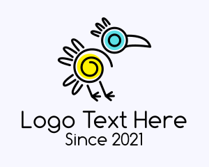 Aztec - Minimalist Aztec Bird logo design