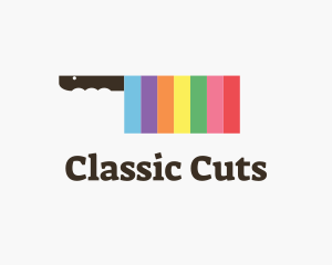 Rainbow Cleaver Knife logo design