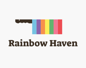 Rainbow Cleaver Knife logo design