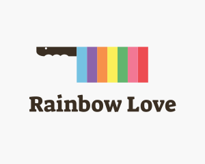 Rainbow Cleaver Knife logo design