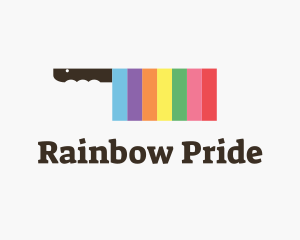 Rainbow Cleaver Knife logo design