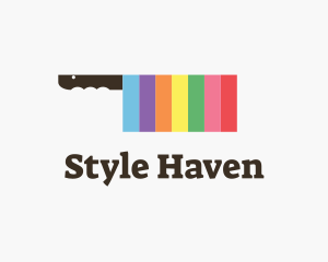 Sharp - Rainbow Cleaver Knife logo design