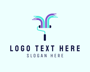 Artist - Painter Paint Roller Tool logo design