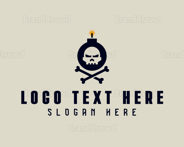 Bomb Skull Crossbones Logo