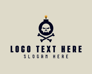 Bomb Skull Crossbones logo design