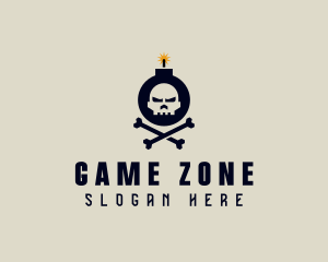 Bomb Skull Crossbones logo design