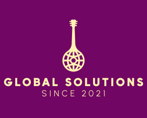 Universal - Music Globe Guitar Instrument logo design