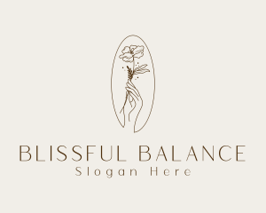 Natural Flower Hand logo design