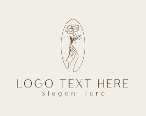 Fragrance - Natural Flower Hand logo design