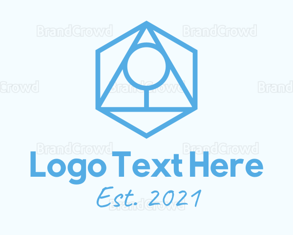 Blue Geometric Tree Logo