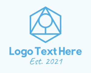 Ecology - Blue Geometric Tree logo design