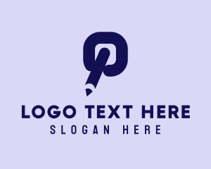 School - Pencil Letter Q logo design