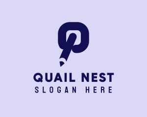 Pencil Letter Q  logo design