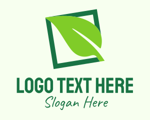 Green Square - Green Eco Leaf logo design