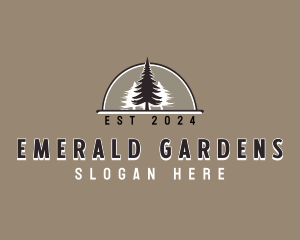 Pine Tree Landscaping Garden logo design