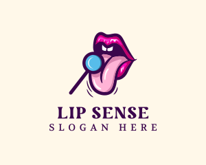 Sweet Lollipop Lips logo design