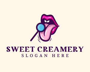 Sweet Lollipop Lips logo design