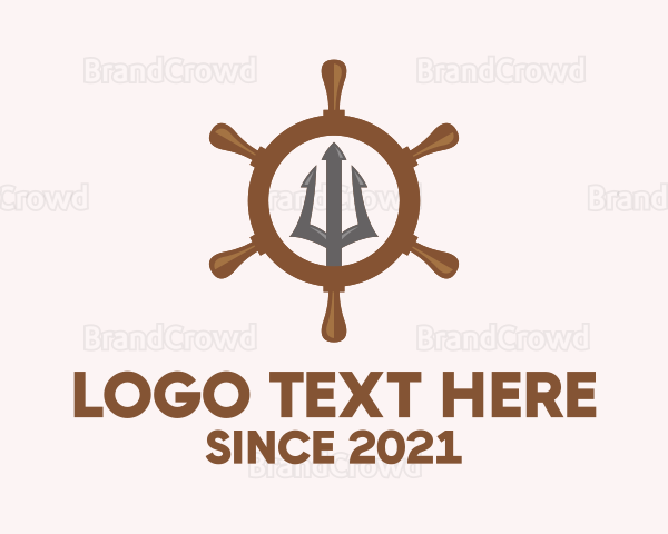 Trident Ship Wheel Logo