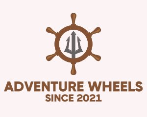 Trident Ship Wheel  logo design