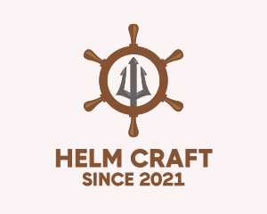 Helm - Trident Ship Wheel logo design