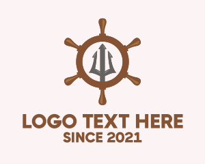Wheel - Trident Ship Wheel logo design
