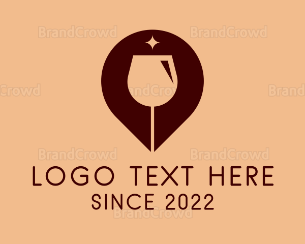 Wine Glass GPS Pin Logo