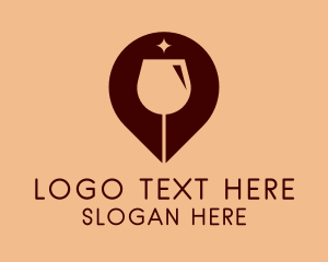Wine Glass GPS Pin Logo