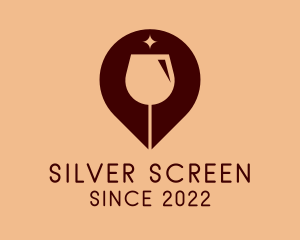 Lounge - Wine Glass GPS Pin logo design