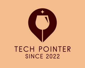 Wine Glass GPS Pin logo design