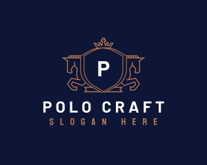 Polo - Horse Crown Crest logo design