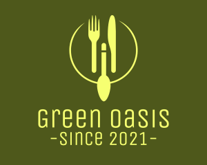 Green Minimalistic Utensils logo design