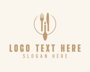 Green Minimalistic Utensils logo design