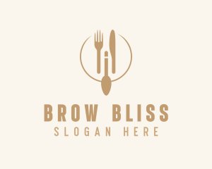 Green Minimalistic Utensils logo design