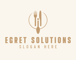 Green Minimalistic Utensils logo design