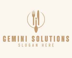 Green Minimalistic Utensils logo design