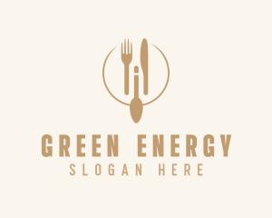 Green Minimalistic Utensils logo design