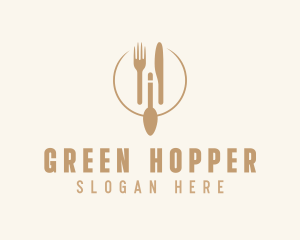 Green Minimalistic Utensils logo design