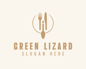 Green Minimalistic Utensils logo design