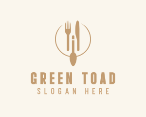 Green Minimalistic Utensils logo design