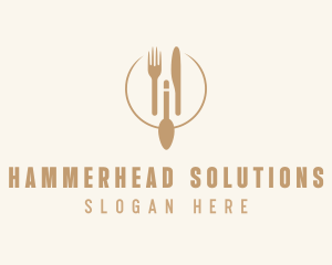 Green Minimalistic Utensils logo design