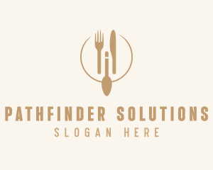 Green Minimalistic Utensils logo design