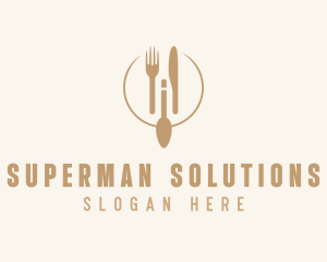 Green Minimalistic Utensils logo design