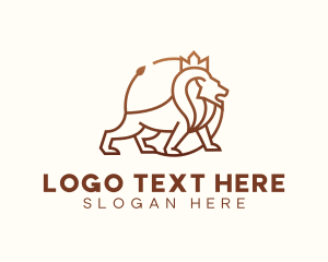 Wild - Regal Lion Crown logo design