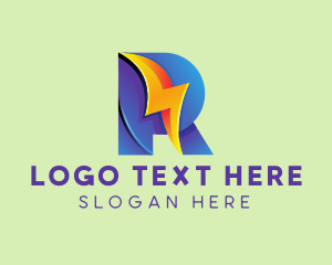 Game Developer - Modern Letter R Lightning logo design