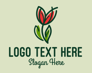 Bloom - Tulip Flower Monoline logo design