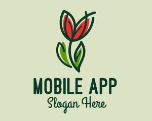 Tulip Flower Monoline  Logo