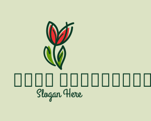 Plant - Tulip Flower Monoline logo design